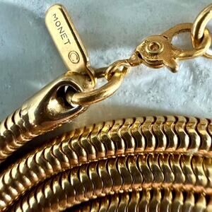 Vintage monet gold snake chain